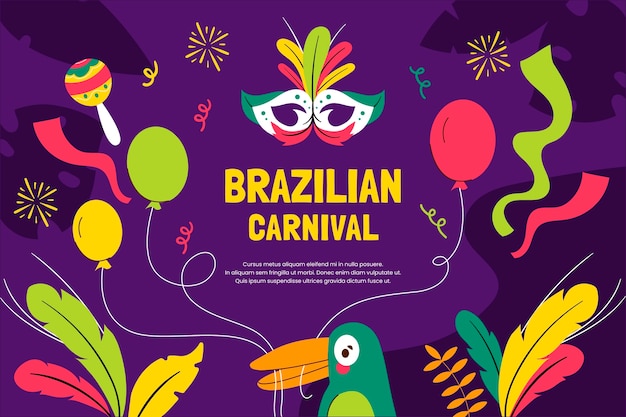 Flat brazilian carnival background