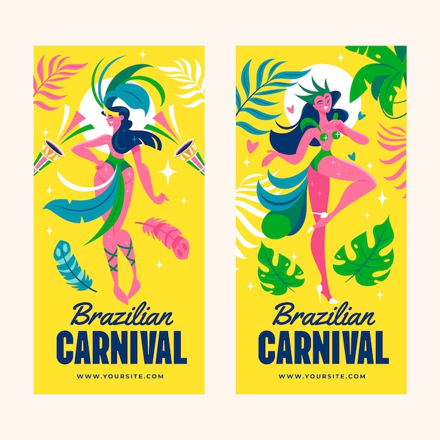 Плоские бразильские карнавальные баннеры