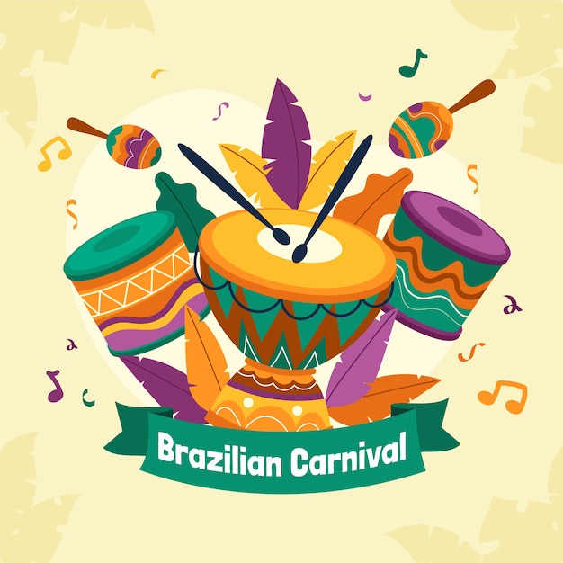 Illustrazione di carnevale brasiliano piatto