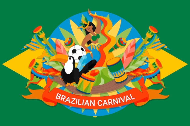 Flat brazilian carnival illustration