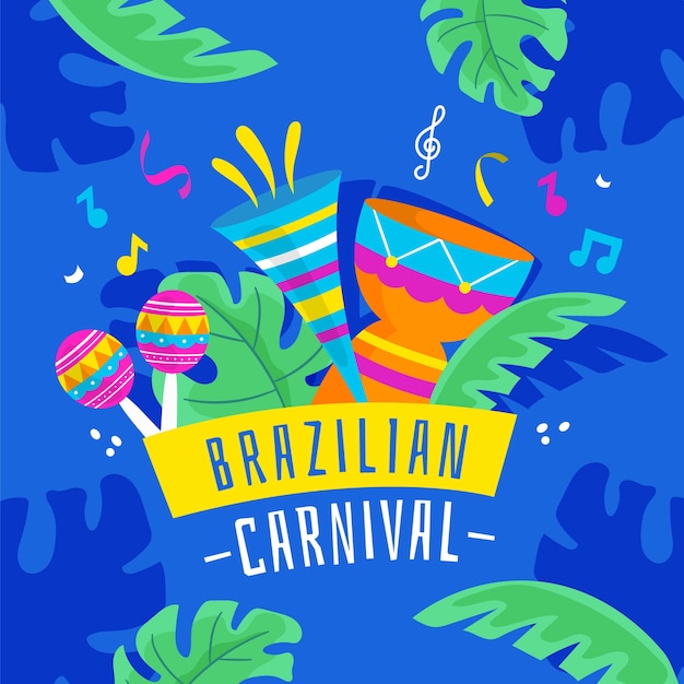 Flat brazilian carnival illustration