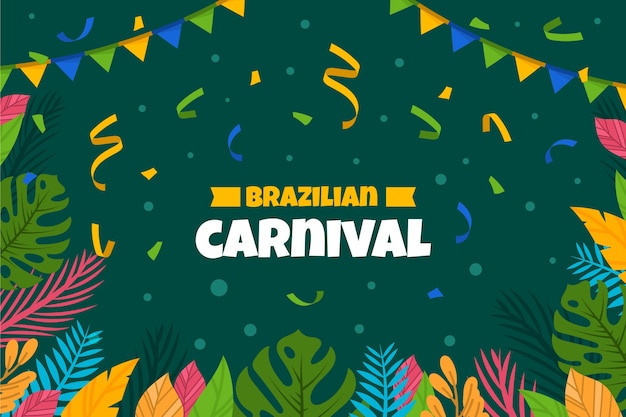 Flat brazilian colorful carnival