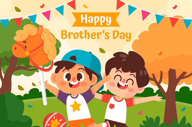 Flat brothers day illustration