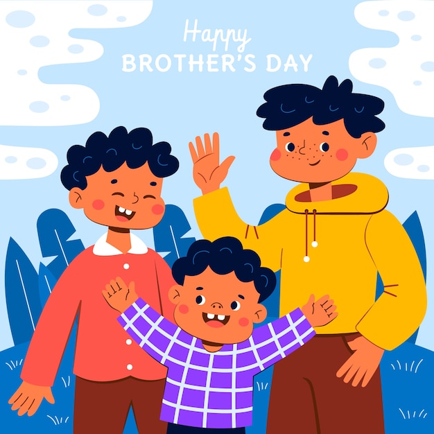 flat brothers day illustration