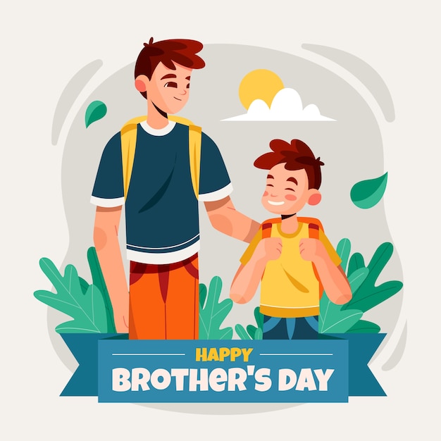 Vector flat brothers day illustration