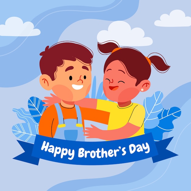 flat brothers day illustration