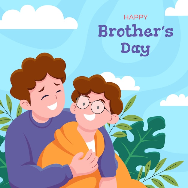 Flat brothers day illustration