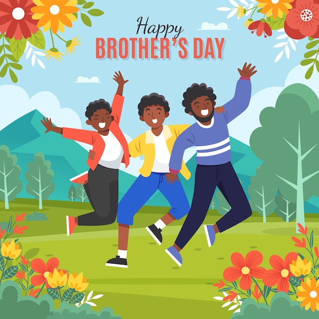 Flat brothers day illustration