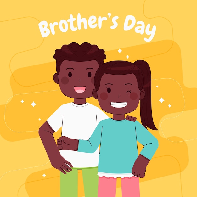 Vector flat brothers day illustration