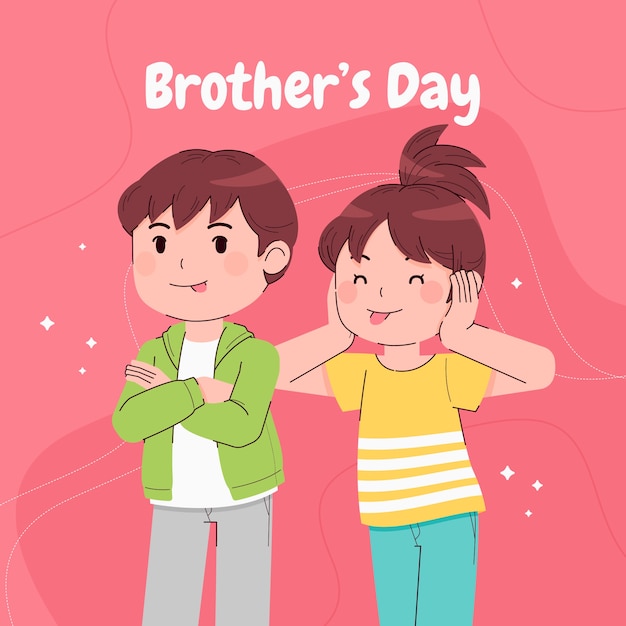 Flat brothers day illustration