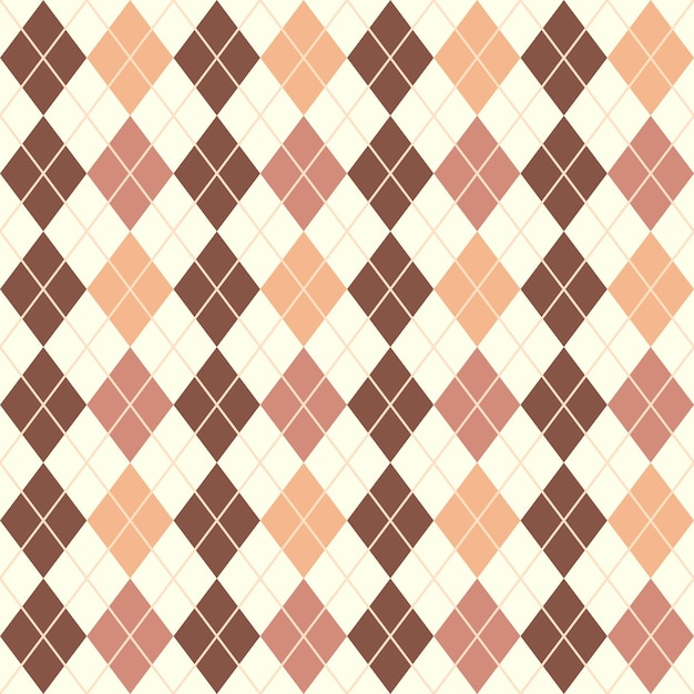 Flat Brown Seamless Argyle Pattern