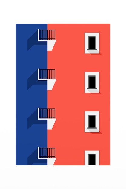 flat building art illustration background
