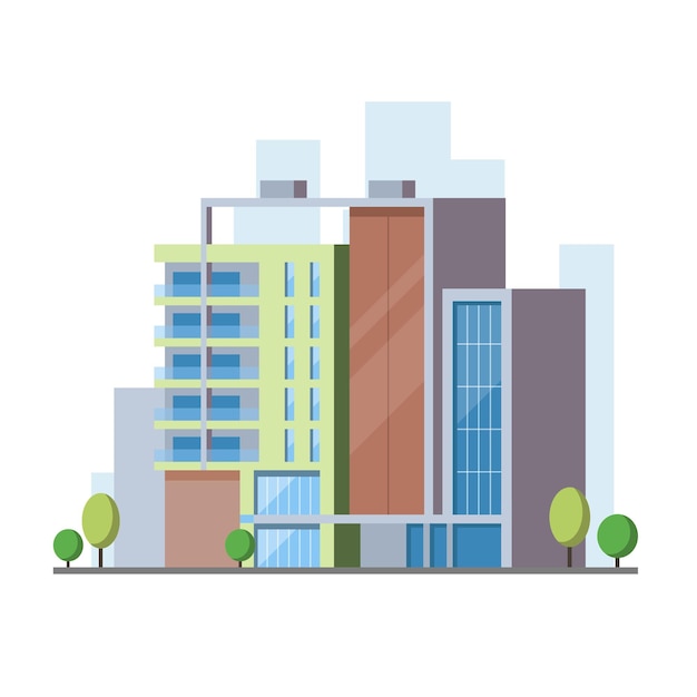 Flat Building Illustration