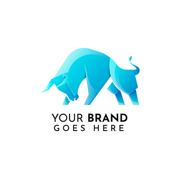 Vector flat bull logo template