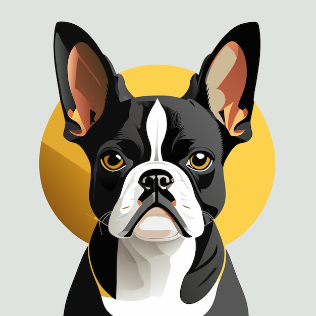 Vector flat bulldog illustration