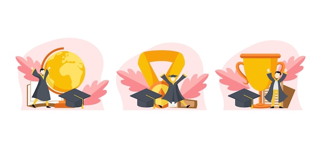 Flat Bundle Graduation Design Illustration