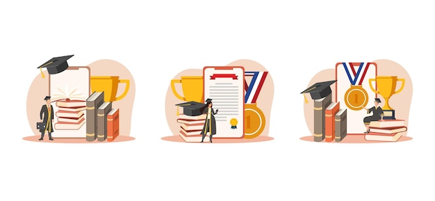 Flat bundle graduation design illustration