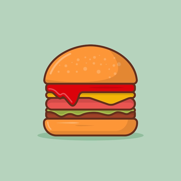 Flat Burger Illustration