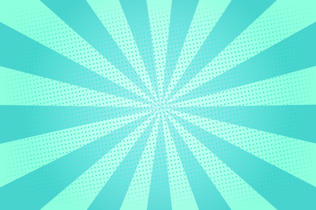 Vector flat burst and halftone effect comic cyan background for cartoon