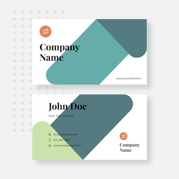 Flat business card design template