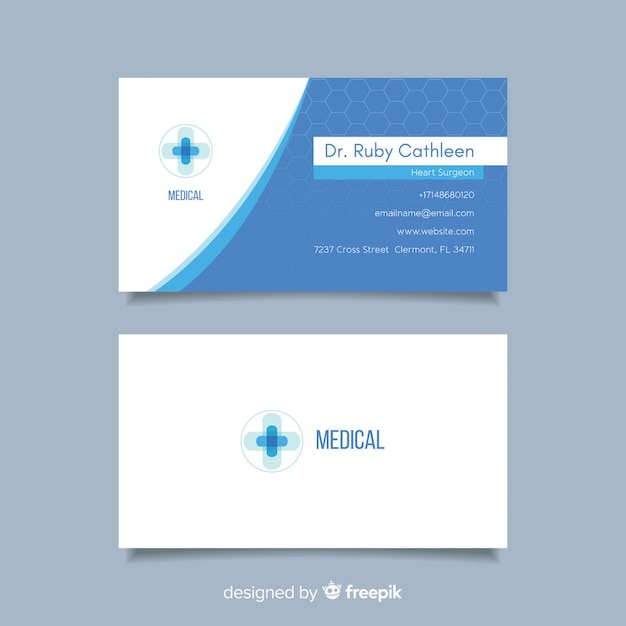 Flat business card for hospital or doctor