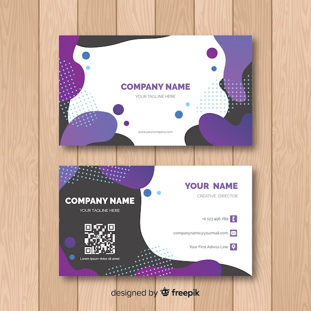 Flat business card template