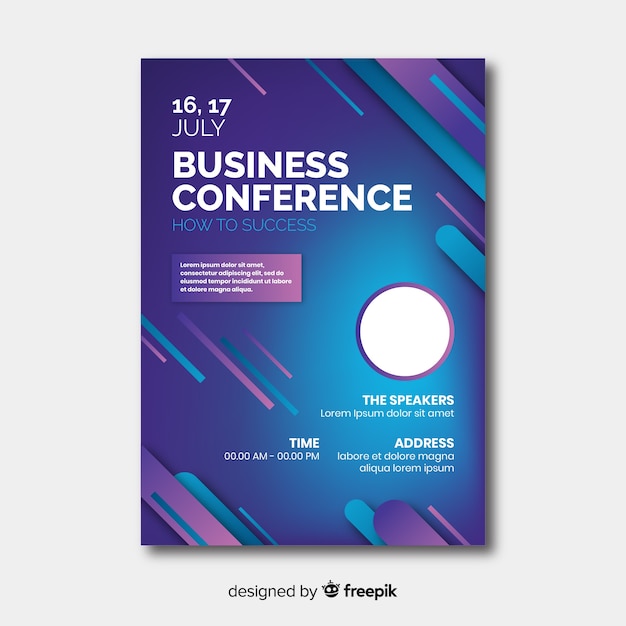 Flat business conference brochure template