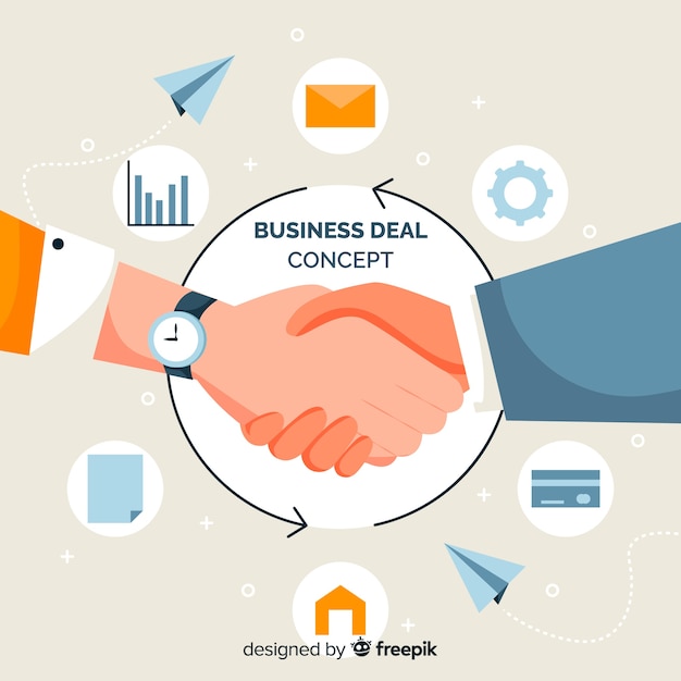 Vector flat business deal concept