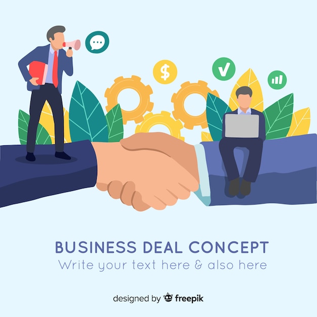 Flat business deal concept