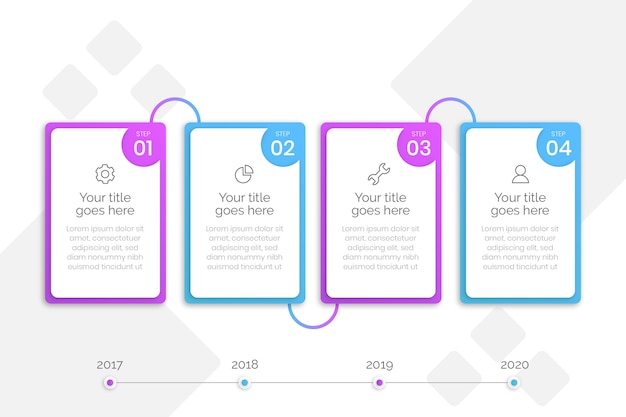 Flat business infographic steps