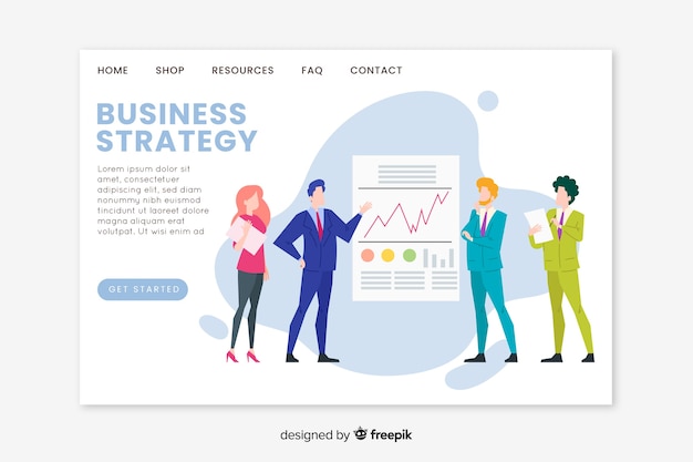 Vector flat business landing page template