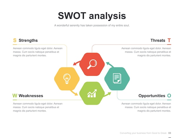 Flat business presentation vector slide template with circle diagram