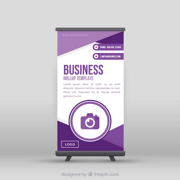 Flat business roll up with purple forms