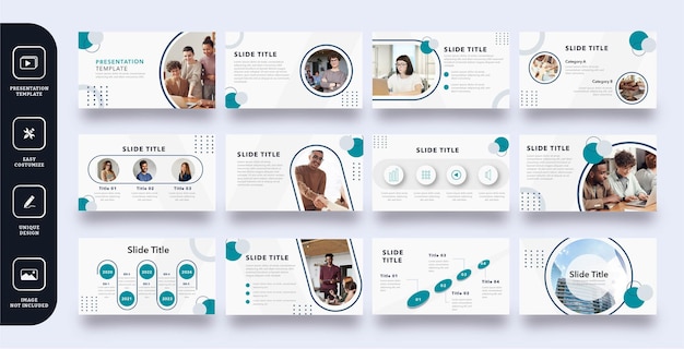 Vector flat business slide presentation template