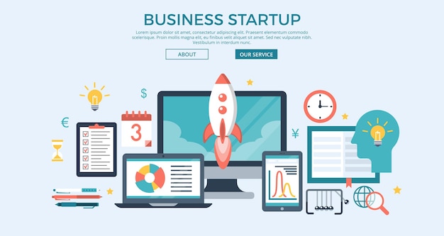 Flat BUSINESS STARTUP  template