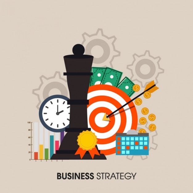 Flat business strategy background