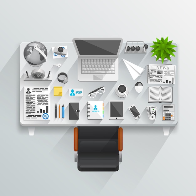 Flat business table style. illustration art icon