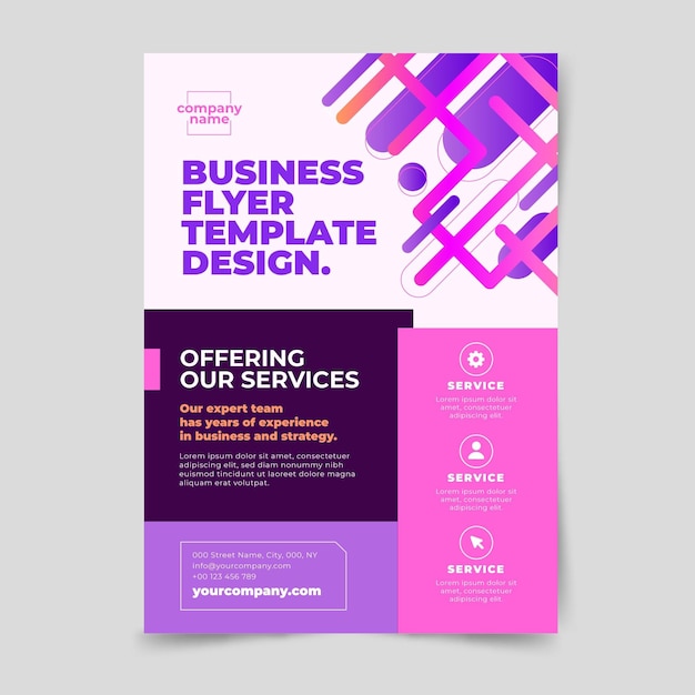 Vector flat business vertical flyer template