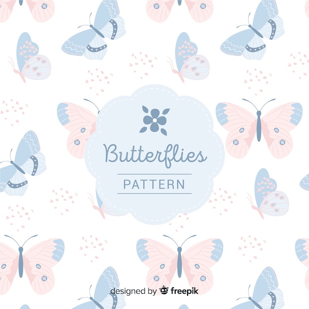 Flat butterflies pattern