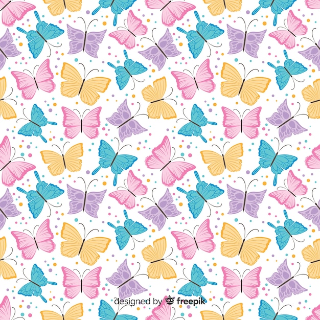 Flat butterflies pattern