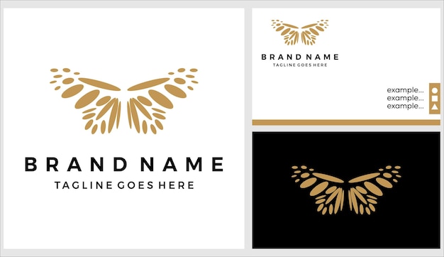 Flat butterfly logo design vector template