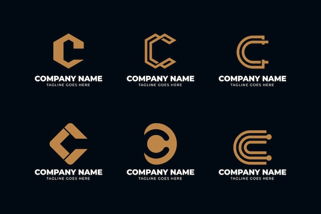 Vector flat c logo template pack