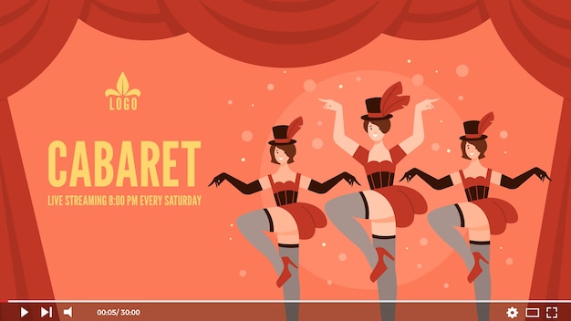 Vector flat cabaret youtube thumbnail