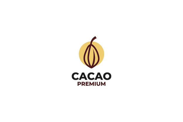 Flat cacao logo icon design vector template illustration idea