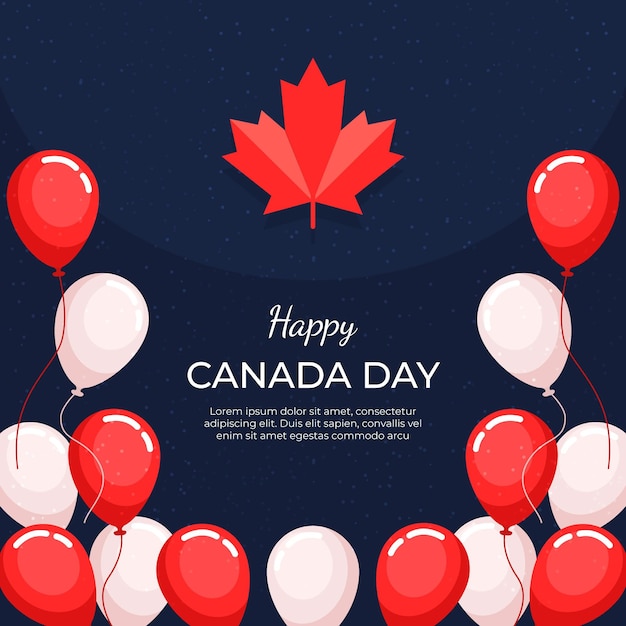 Vector flat canada day illustration