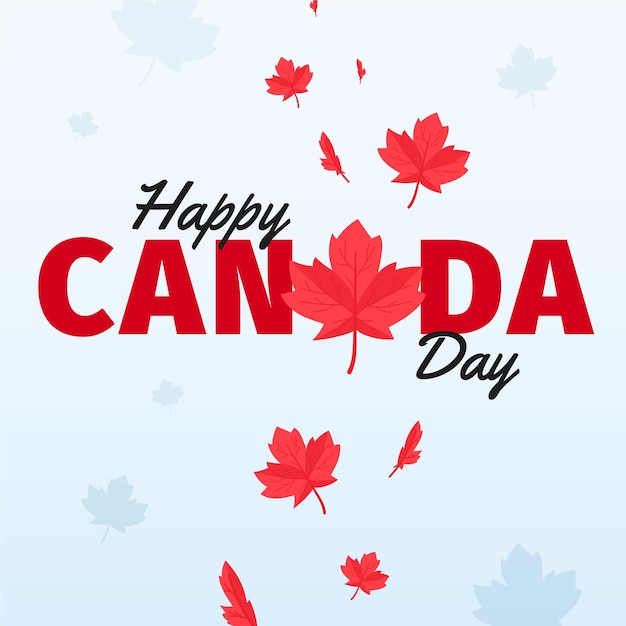 Flat canada day illustration