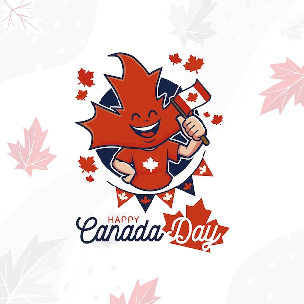 flat canada day illustration