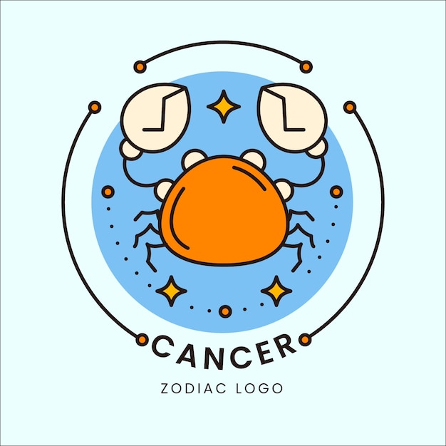 Vector flat cancer logo template