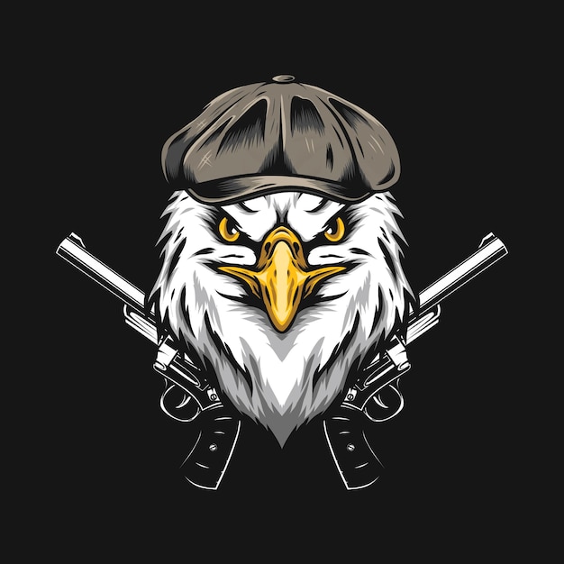 Vector flat cap eagle vector drawing