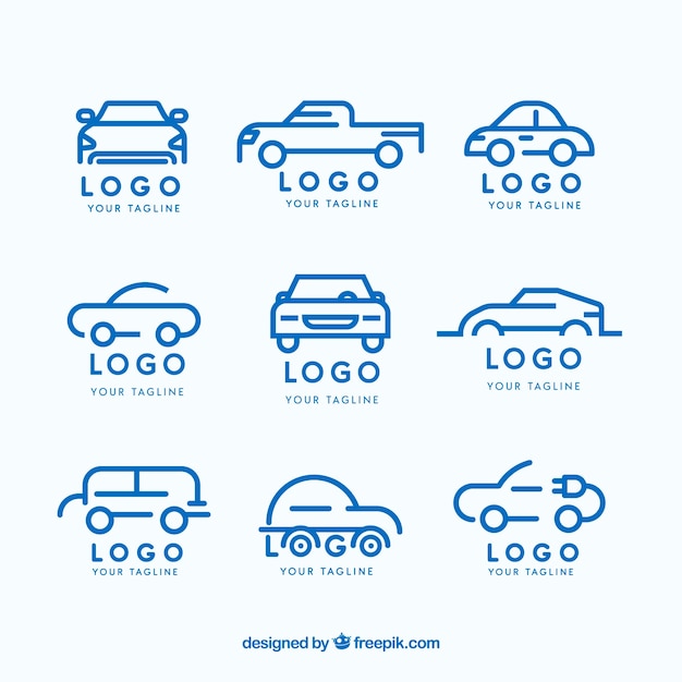 Vector flat car logo collection